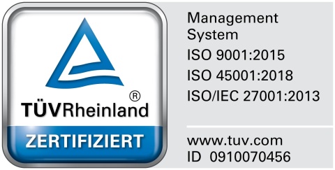 TÜV Rheinland Zertifikat ISO 9001-45001-27001