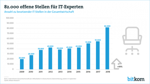 Grafik der Bitkom zum IT-Fachkräftemangel
